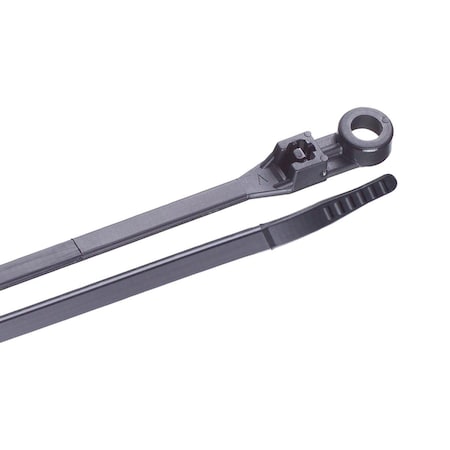 Vortex Cable Tie, 8 in L, 1/4 in Max Bundle Dia., Black, Nylon, 50 lb Strength VO3540010